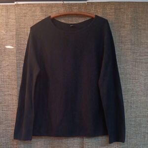Uniqlo Black Long Sleeve Boat Neck Shirt
